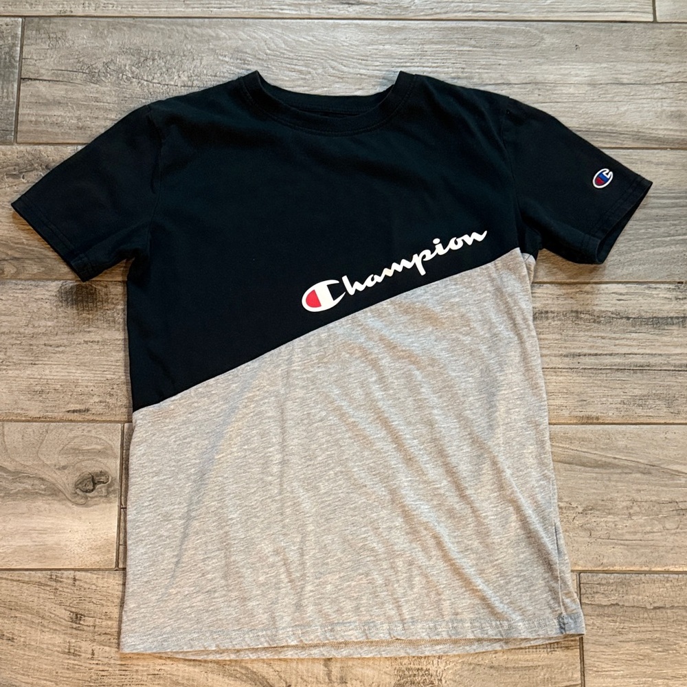 EUC ChampionTwo-Tone Black and Gray Tee, sz XL